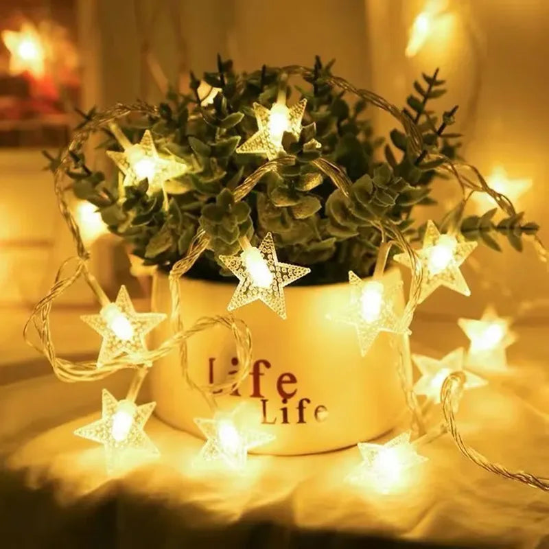 Star String Fairy lights for Bedroom Star String Lights Fairy Lights for Bedroom String Battery Powered / Adapter Christmas Lights / Wedding Party