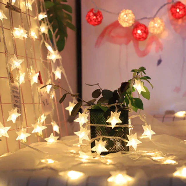 Star String Fairy lights for Bedroom Star String Lights Fairy Lights for Bedroom String Battery Powered / Adapter Christmas Lights / Wedding Party